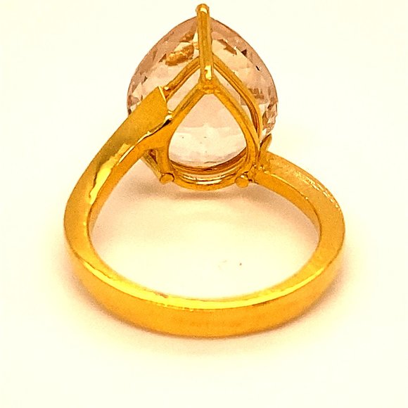 Certified Imperial Topaz 11.70ct Solid 22K Ring - Picture 5 of 11